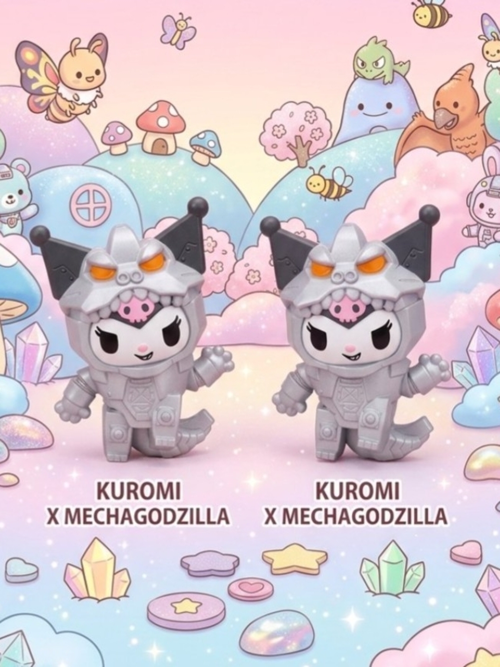 set OF TWO Kuromi X Mechagodzilla McDonald's Godzilla Sanrio Collab